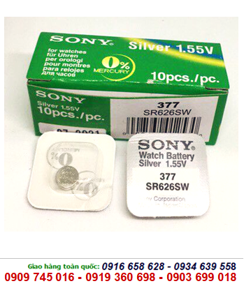 Sony SR626SW-377, Pin đồng hồ 1,55v Silver Oxide Sony SR626SW-377 (Loai vỉ1 viên)